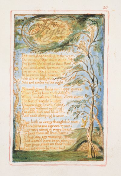 Night: Plate 20 from Songs of Innocence and of Experience (copy AA) by William Blake